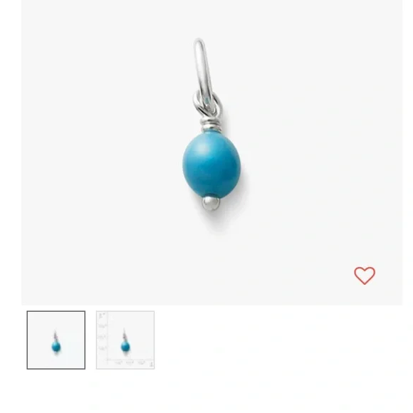 James Avery glass enhancer bead in teal - Picture 3 of 3